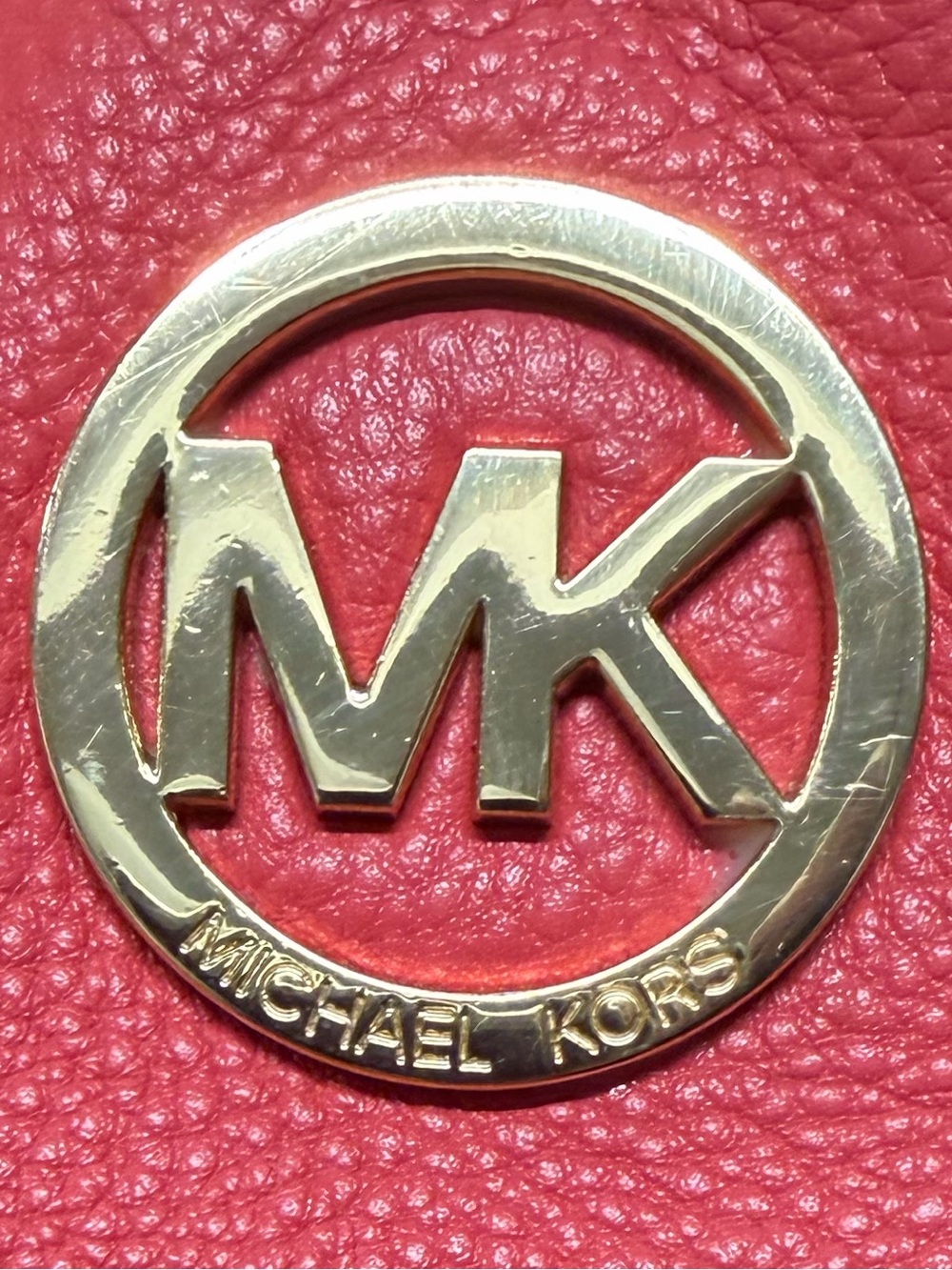 Michael Kors Salmon Pink Leather Chain Tote MK Logo Bag - Picture 5 of 10